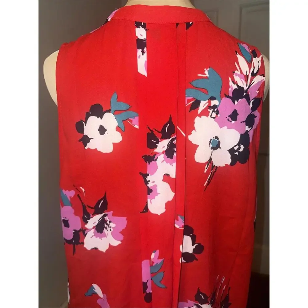 41 Hawthorn Lexie Floral Sleeveless Blouse, Women's Size L - Red Multi